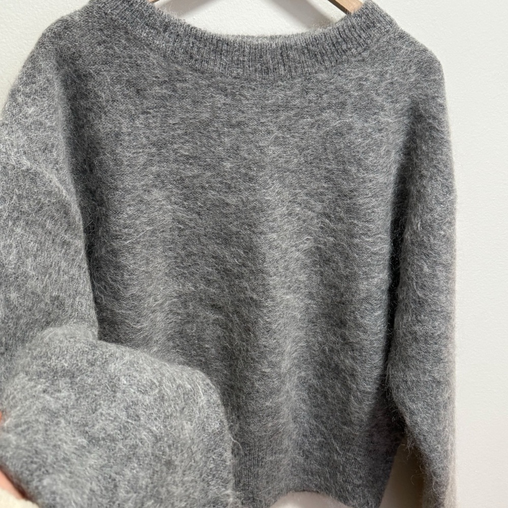 H&M mohair blend charcoal grey oversized fuzzy loose fit minimal scandi girl - Picture 5 of 12